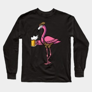 Flamingo Bird Beer Party Long Sleeve T-Shirt